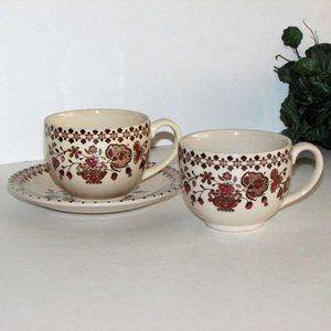 Vintage Johnson Brothers Old Granite Jamestown 2 cups & 1 saucer JB England